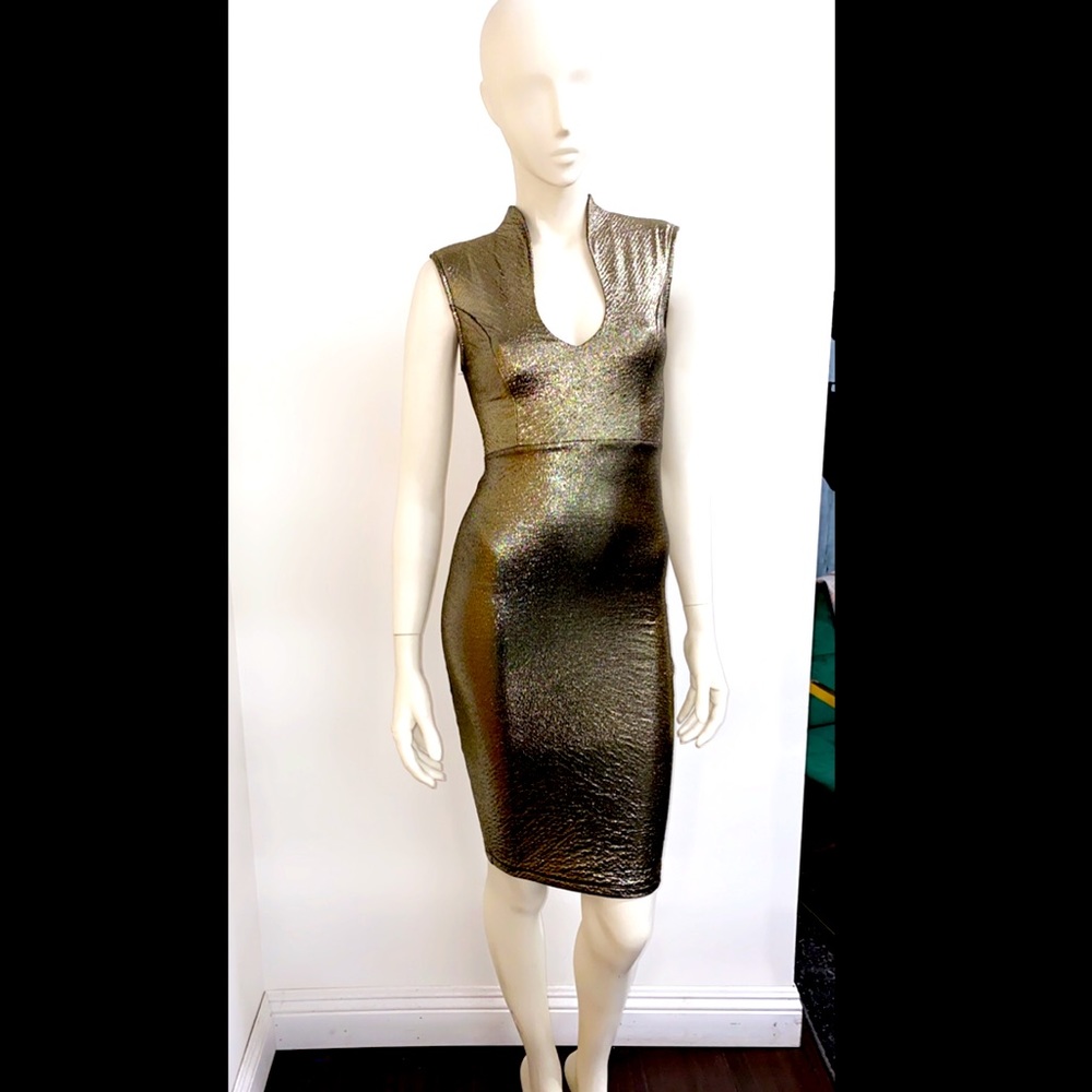 Gold metallic dress